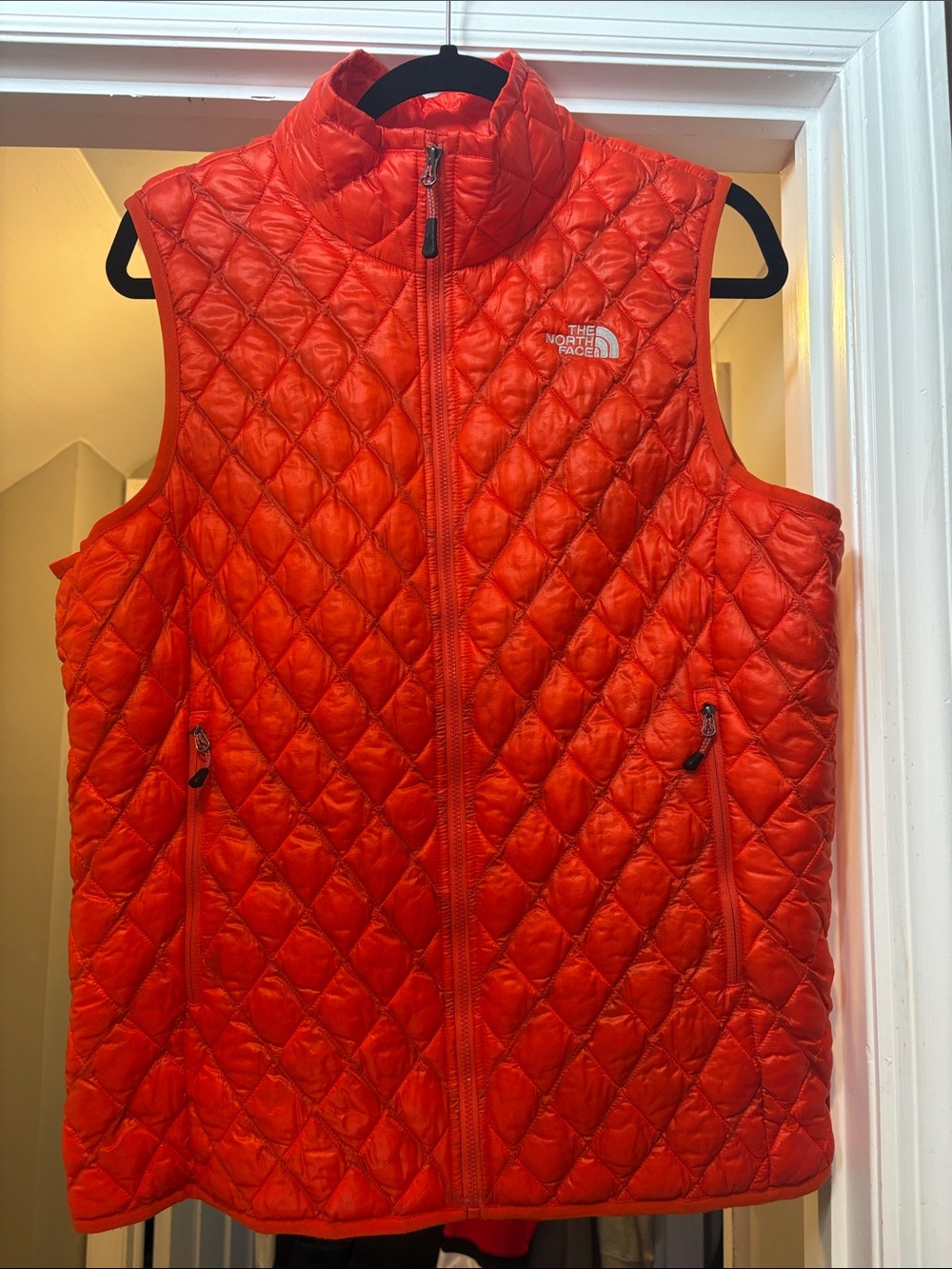 The North Face Orange Quilted Sleeveless Insulated Vest